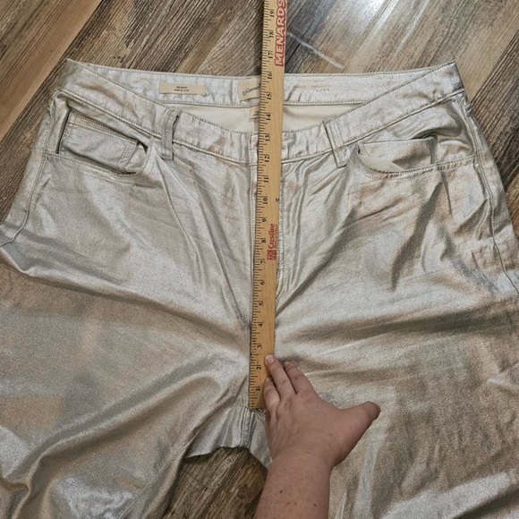 Women's 17/R Silver Metallic 90's Baggy Wide Leg Button Jeans Universal Thread - Picture 5 of 7